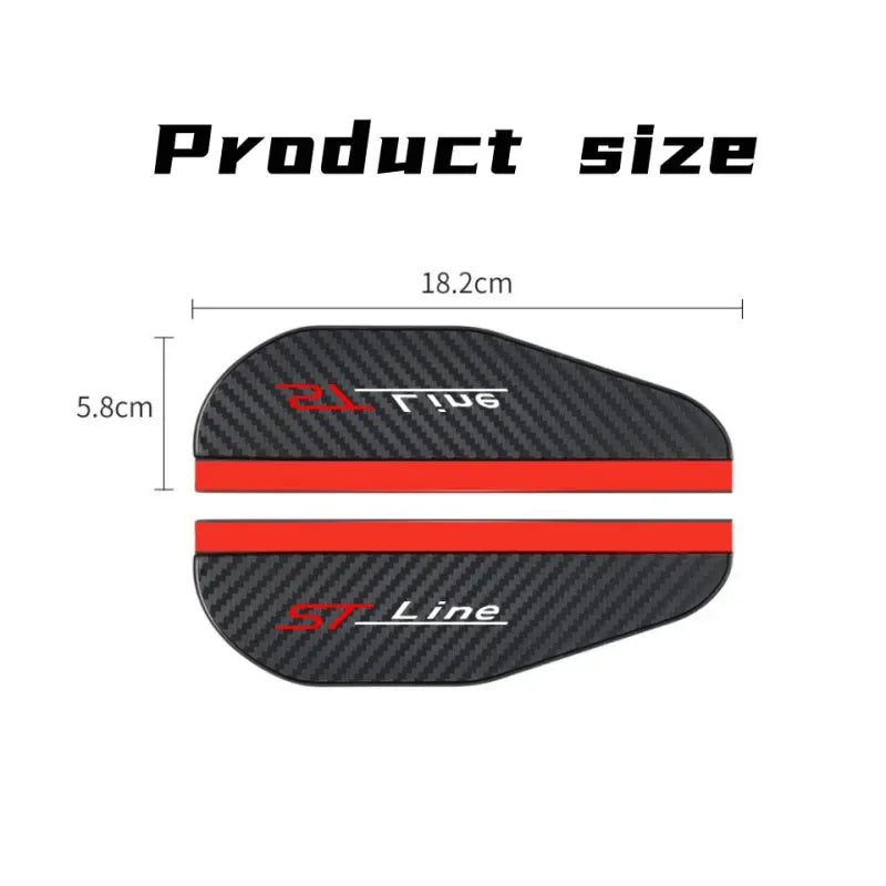 2 Sunshade Pieces for Car Mirror, Carbon Fiber for Ford