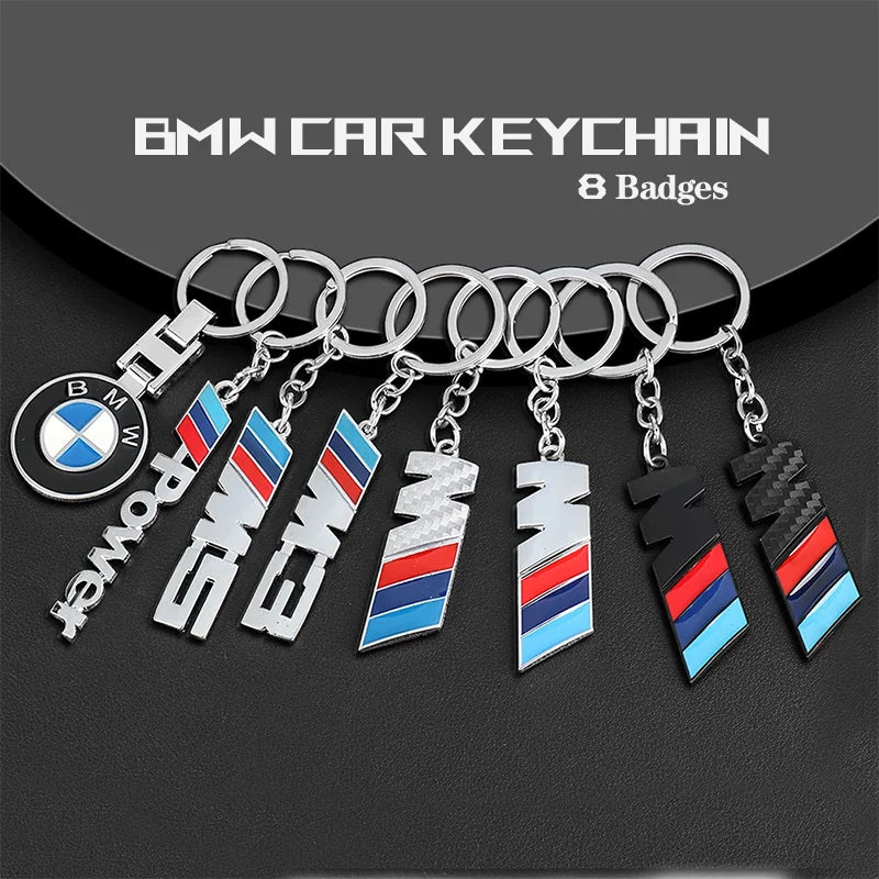 Car Carbon Fiber Keychain Zinc Alloy Keyrings Accessories For BMW