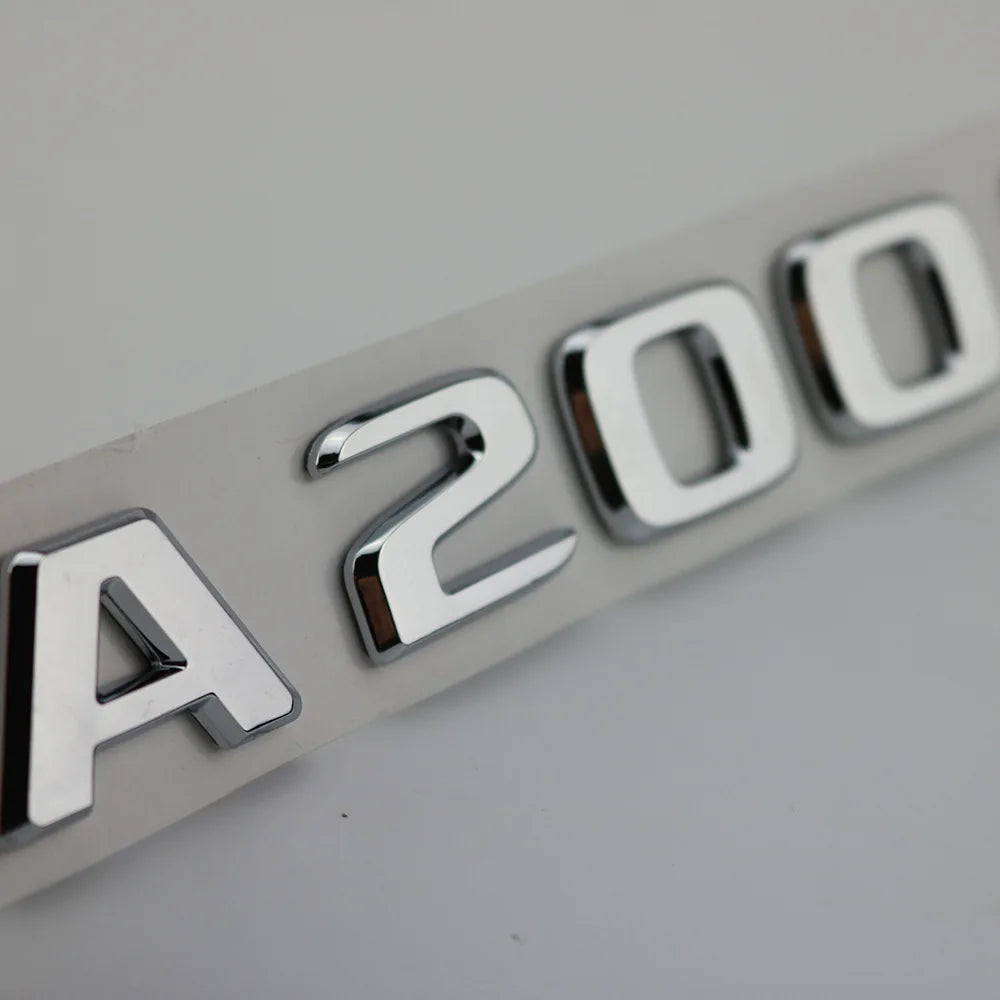 3D ABS Chrome Logo A45 A35 A180 A220 A200 4matic Emblem Letters Sticker Car Trunk Badge