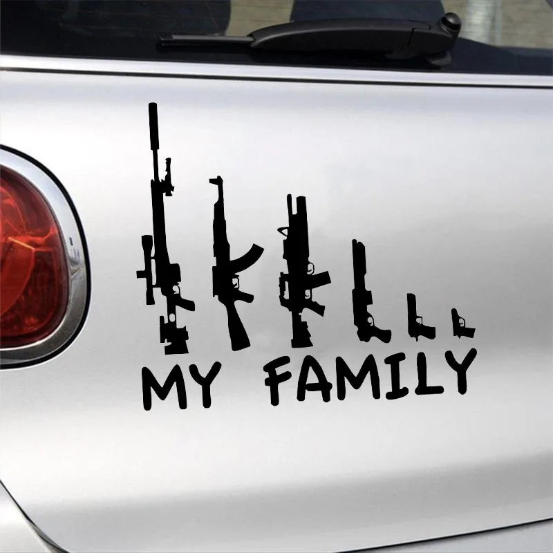 My Family Gun Sticker Rifle Gun Weapon Vinyl Stickers