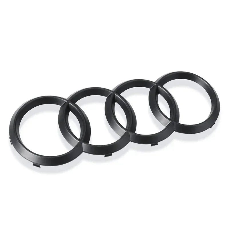 Audi Black/Silver 4 Ring ABS Car Hood Front Bonnet Grill Rear Trunk Emblem Logo Badge Sticker