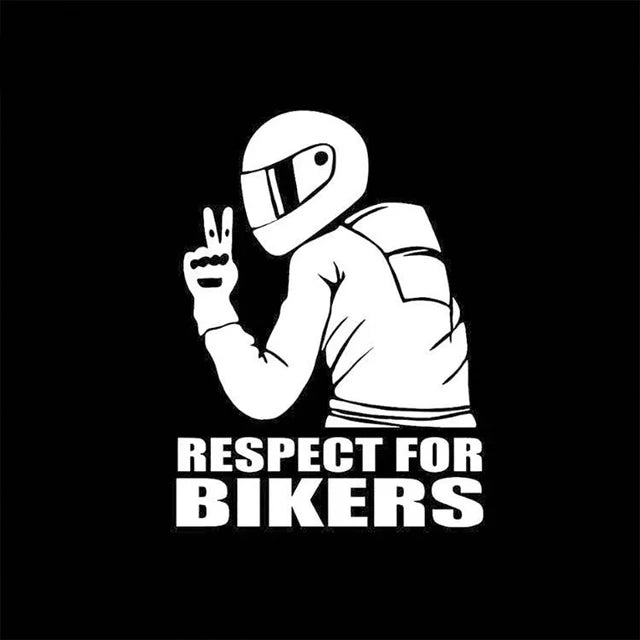 RESPECT FOR BIKERS Sticker Laser Vinyl Reflective