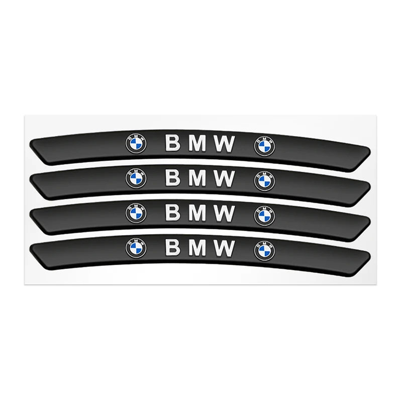 3D Styling Auto Wheel Rims Brow Aluminum Stickers Car Accessory For BMW