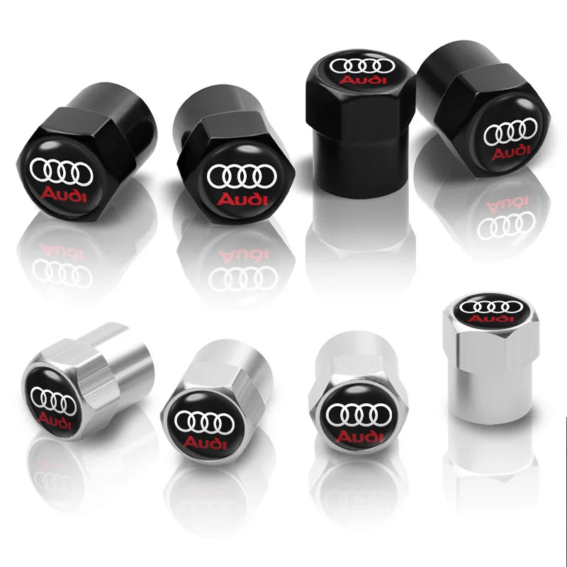 4Pcs Metal Car Wheel Tire Air Valve Caps Stem Covers for AUDI