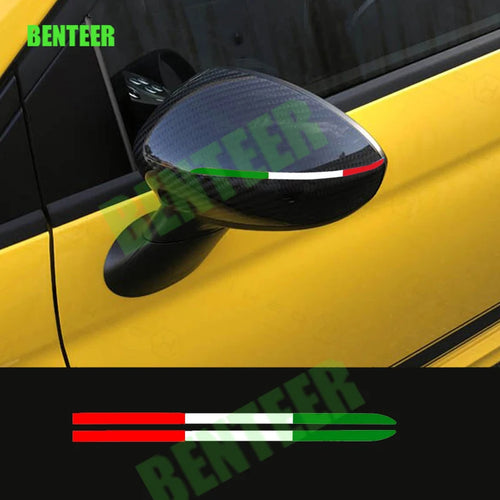 2X Italy Italian Car Rearview Mirror Flag Sticker