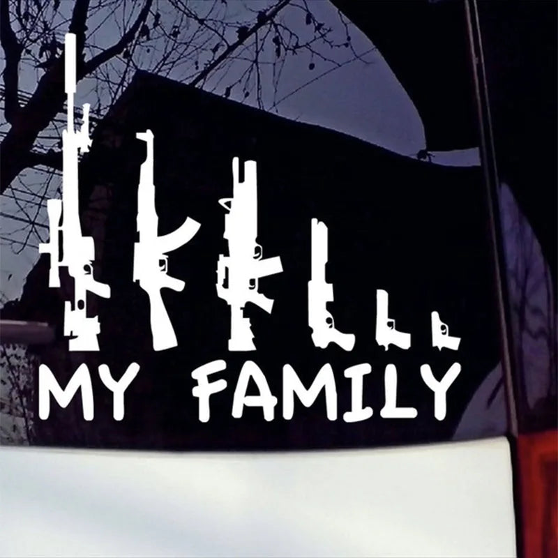 My Family Gun Sticker Rifle Gun Weapon Vinyl Stickers