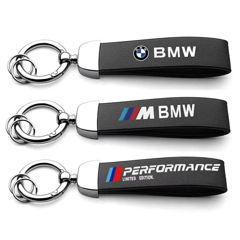 Car Carbon Fiber Keychain Zinc Alloy Keyrings Accessories For BMW