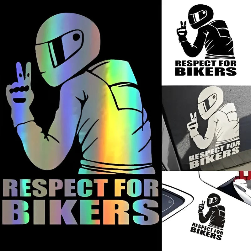 RESPECT FOR BIKERS Sticker Laser Vinyl Reflective
