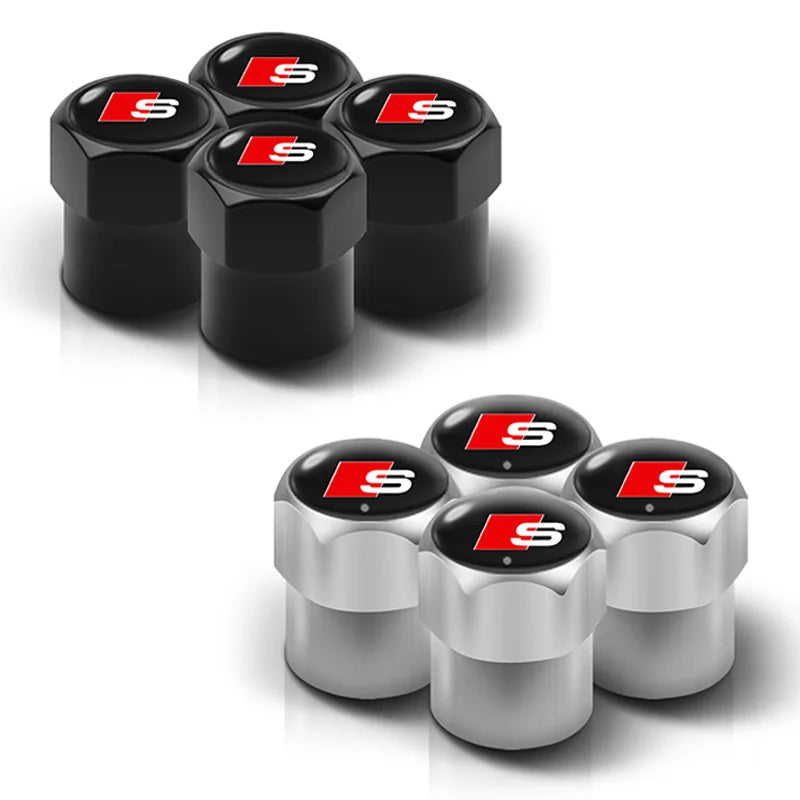 4Pcs Metal Car Wheel Tire Air Valve Caps Stem Covers for AUDI