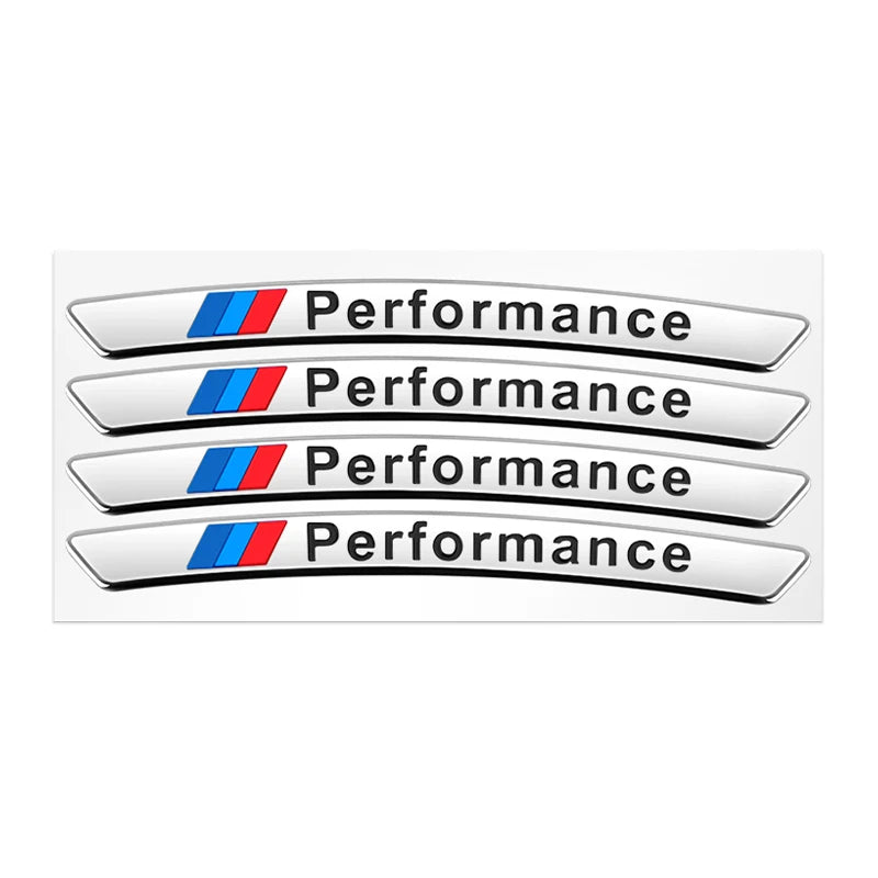 3D Styling Auto Wheel Rims Brow Aluminum Stickers Car Accessory For BMW