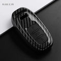 ABS Carbon Fiber Style Car Key Case Cover For Audi