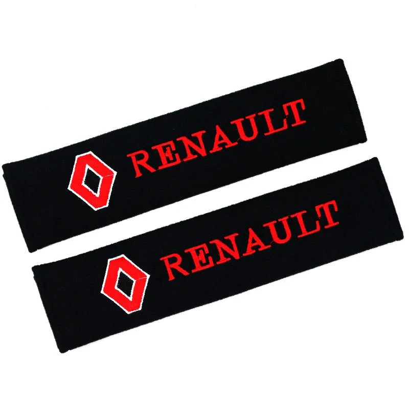 2PCS Carbon fiber Cotton Car Safety Belt Shoulder Cover seat belt pad for Renault