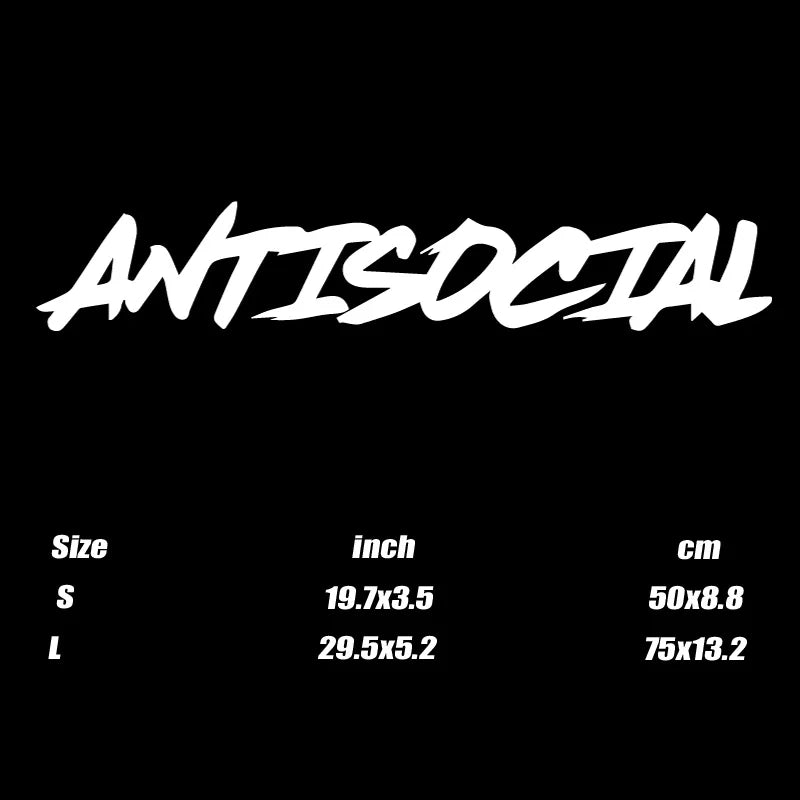 "ANTISOCIAL" autocollants sympas et à la mode avec des autocollants de haute qualité pour voitures