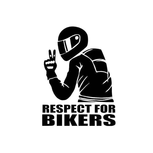 RESPECT FOR BIKERS Sticker Laser Vinyl Reflective
