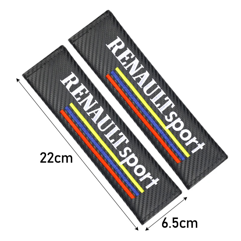 2PCS Carbon fiber Cotton Car Safety Belt Shoulder Cover seat belt pad for Renault