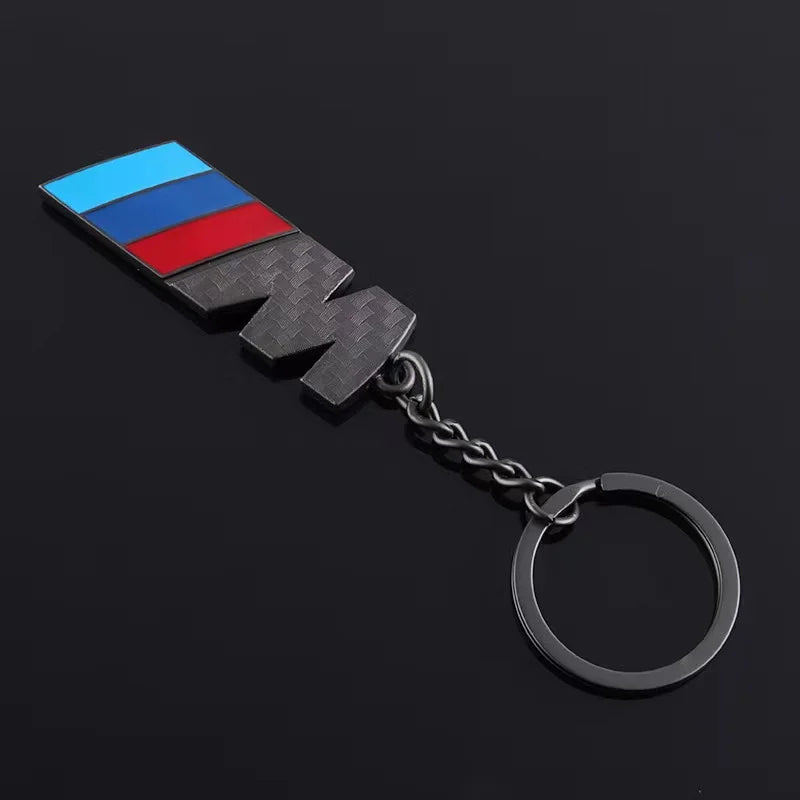 Car Carbon Fiber Keychain Zinc Alloy Keyrings Accessories For BMW