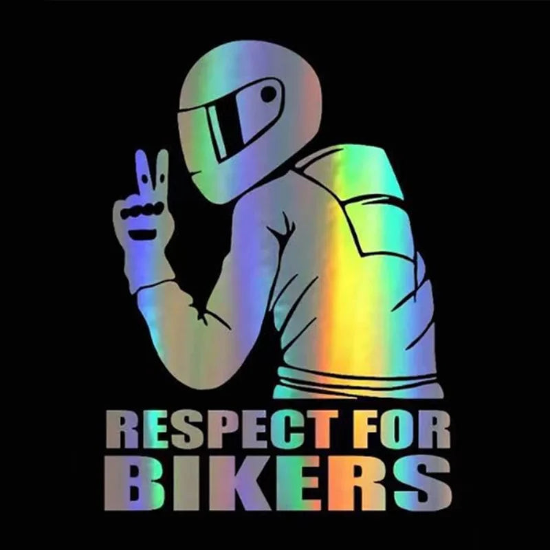 RESPECT FOR BIKERS Sticker Laser Vinyl Reflective