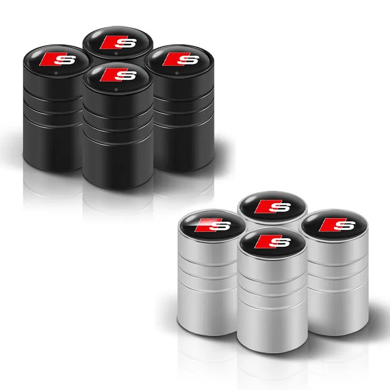 4Pcs Metal Car Wheel Tire Air Valve Caps Stem Covers for AUDI