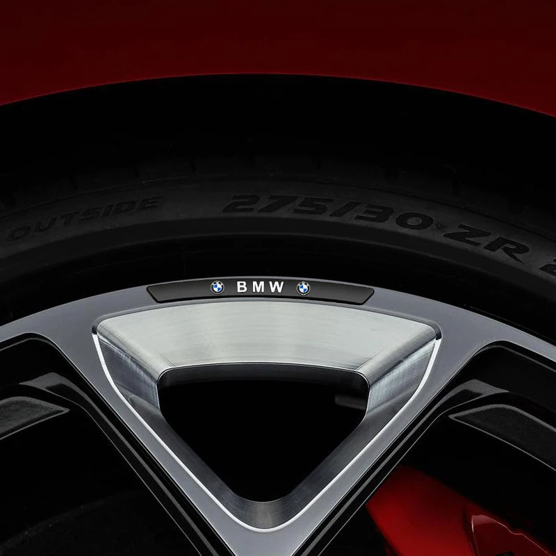 3D Styling Auto Wheel Rims Brow Aluminum Stickers Car Accessory For BMW