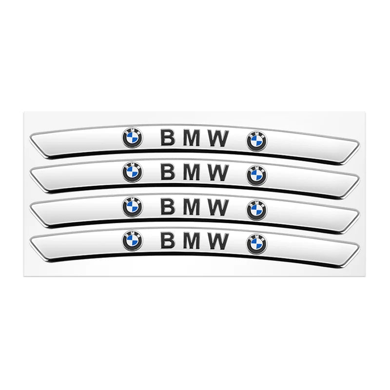 3D Styling Auto Wheel Rims Brow Aluminum Stickers Car Accessory For BMW