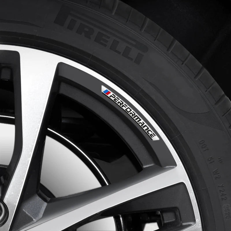 3D Styling Auto Wheel Rims Brow Aluminum Stickers Car Accessory For BMW