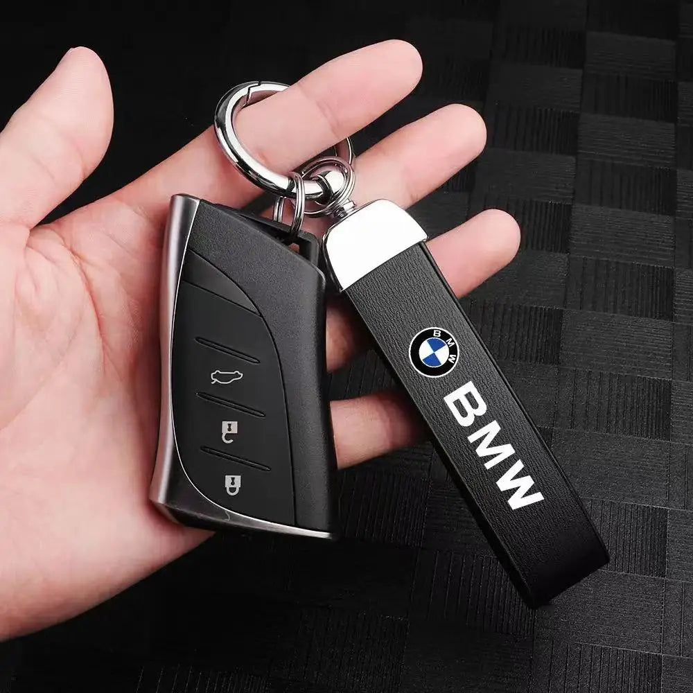 Car Carbon Fiber Keychain Zinc Alloy Keyrings Accessories For BMW