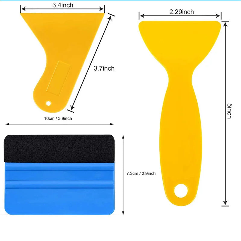 5Pcs Car Window Tint Application Tools Kit Vinyl Squeegee Film Scrapers Vehicle Glass Protective Film Installing Wrap Tool