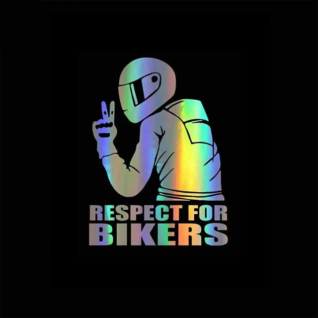 RESPECT FOR BIKERS Sticker Laser Vinyl Reflective
