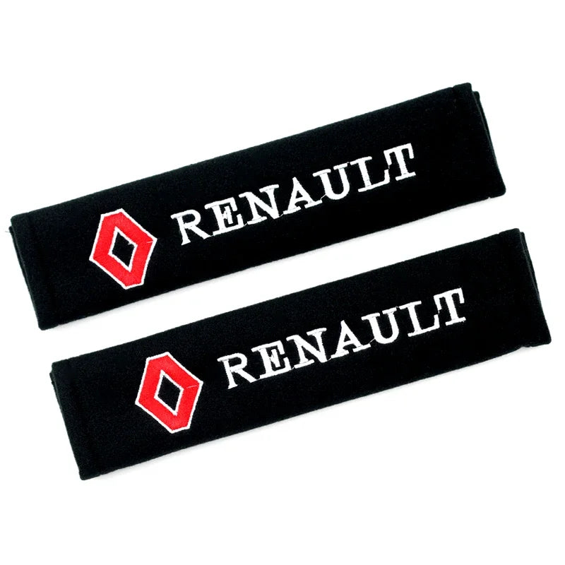 2PCS Carbon fiber Cotton Car Safety Belt Shoulder Cover seat belt pad for Renault