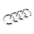 Audi Black/Silver 4 Ring ABS Car Hood Front Bonnet Grill Rear Trunk Emblem Logo Badge Sticker