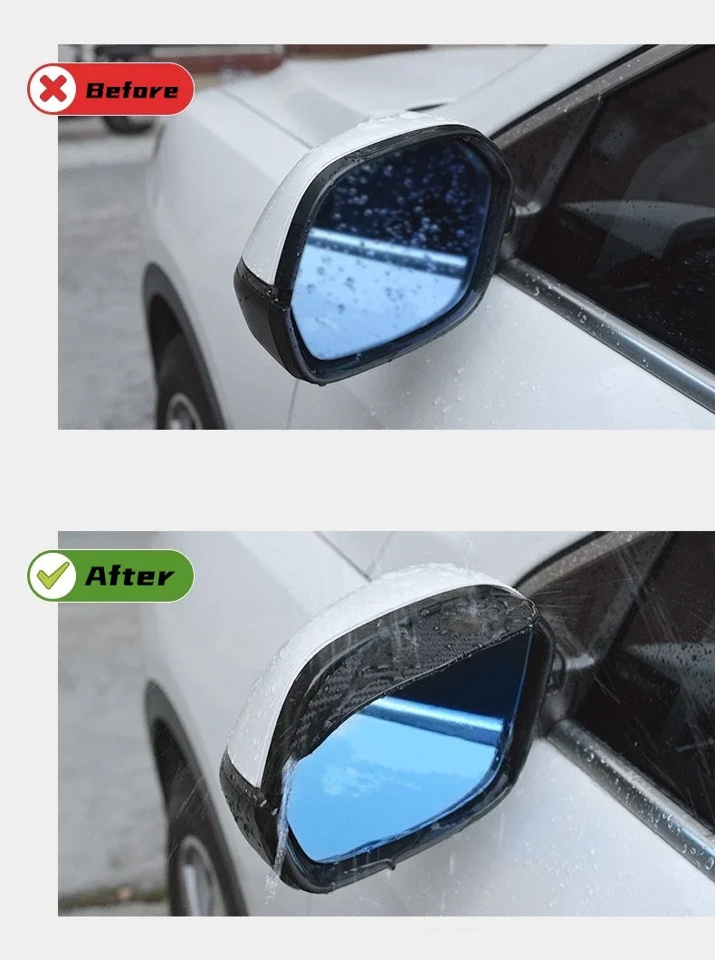 2 Sunshade Pieces for Car Mirror, Carbon Fiber for Ford