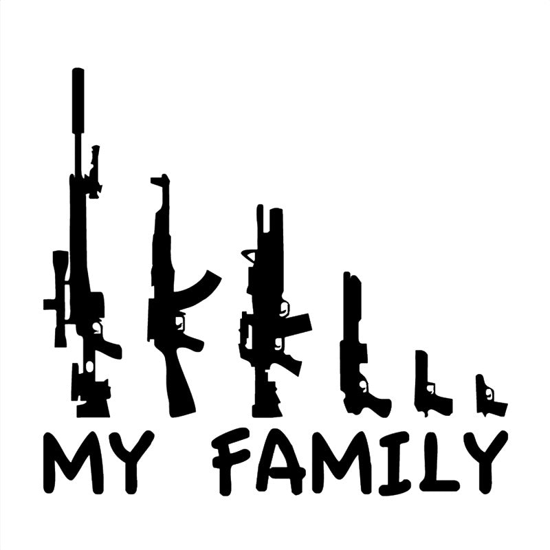 My Family Gun Sticker Rifle Gun Weapon Vinyl Stickers