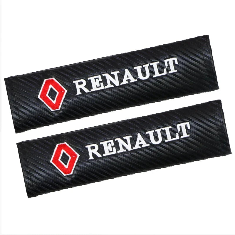 2PCS Carbon fiber Cotton Car Safety Belt Shoulder Cover seat belt pad for Renault