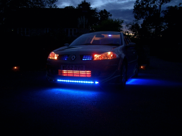 Flexible LED light strip for car chassis